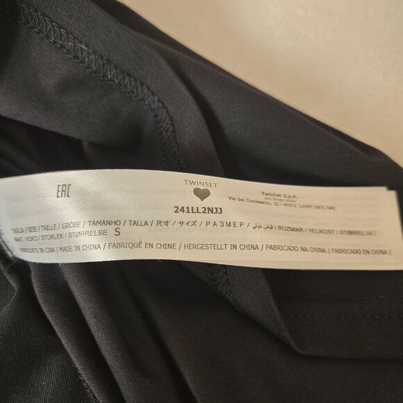 NWOT Twinset U&B Womens Lace Eyelet Sleeve Knit Top gold-tone floral buttons S - Picture 6 of 12